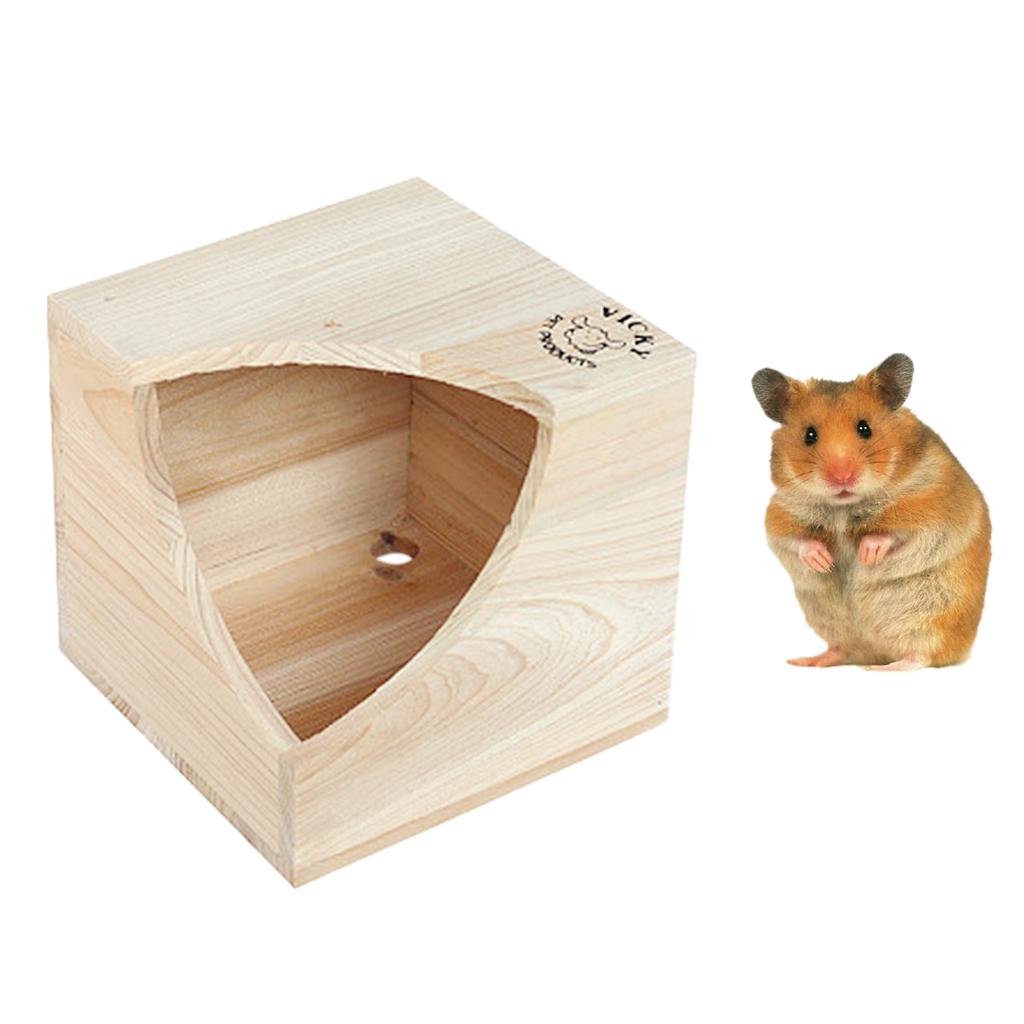 Small Animal Hamster Gerbil Beautiful Square Wooden Bed Play