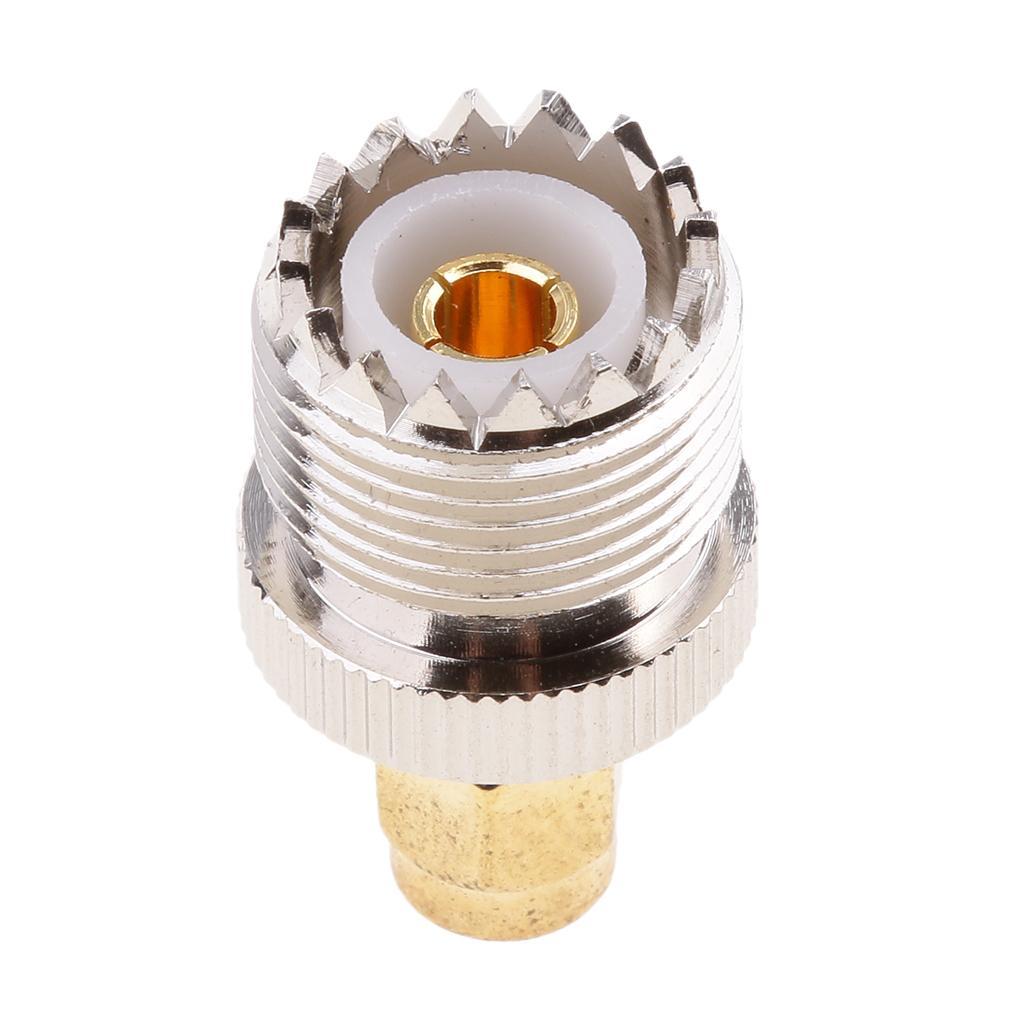 2X UHF SO-239 SO239 Female to SMA Gold Male Connector Coaxial Connector Adapter