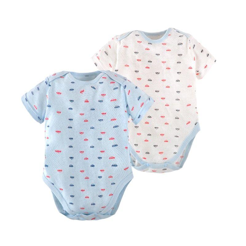2 Cái/lốc Bé Romper Áo Liền Quần Mùa Hè Cho Bé Gái Áo Liền Quần Đùi Bé Trai Jumpsuit Cotton Nữ Tay Ngắn Áo Liền Quần Sơ Sinh Trang Phục Quần Áo Cho Bé