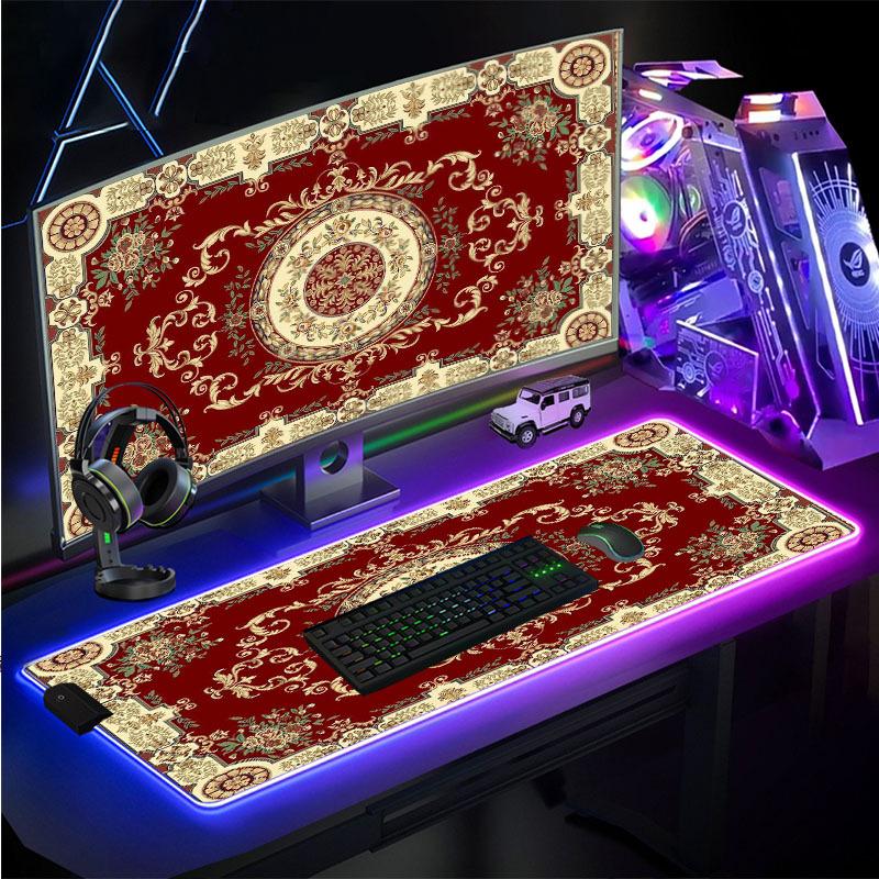 Ưu đãi đặc biệt sáng tạo phong cách đơn giản thông minh sạc không dây RGB miếng lót chuột quá khổ dày khóa cạnh bàn máy tính miếng lót bàn phím trò chơi