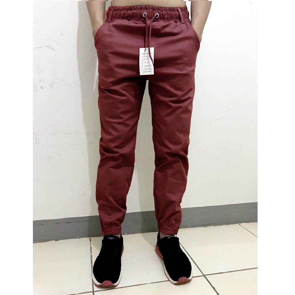 Quần jogger nam nữ vải kaki co giãn ống bó khóa zip cá tính (k1
