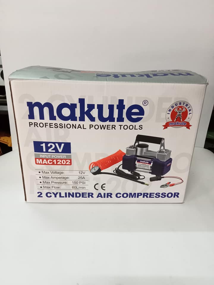 Máy bơm lốp xe hơi Makute, 2 xi lanh MAC1202- Hàng chính hãng