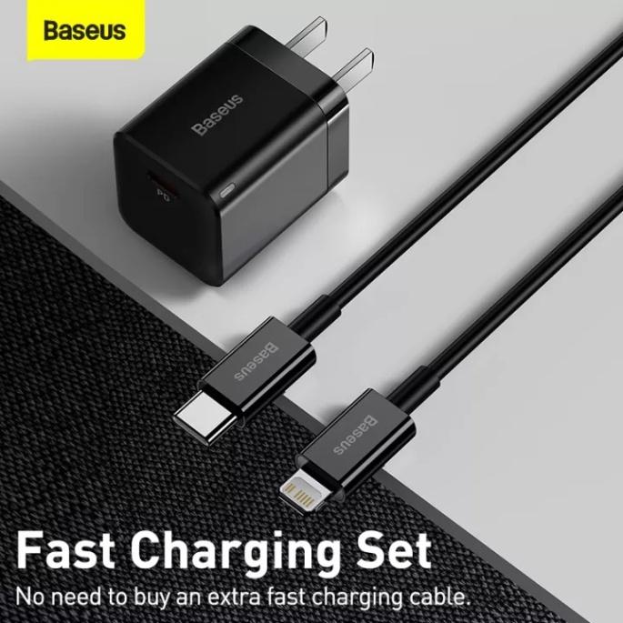 Bộ Sạc Baseus Super Si pro 20W USB C Cho iPhone 12, 13, 14, 15 - Hàng Chính Hãng