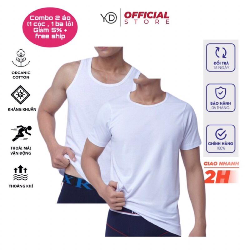 Combo set 2 áo (1 áo ba lỗ, 1 cộc tay) Áo lót đông xuân chất cotton hữu cơ mềm mại, chất lượng hàng xuất khẩu loại 1