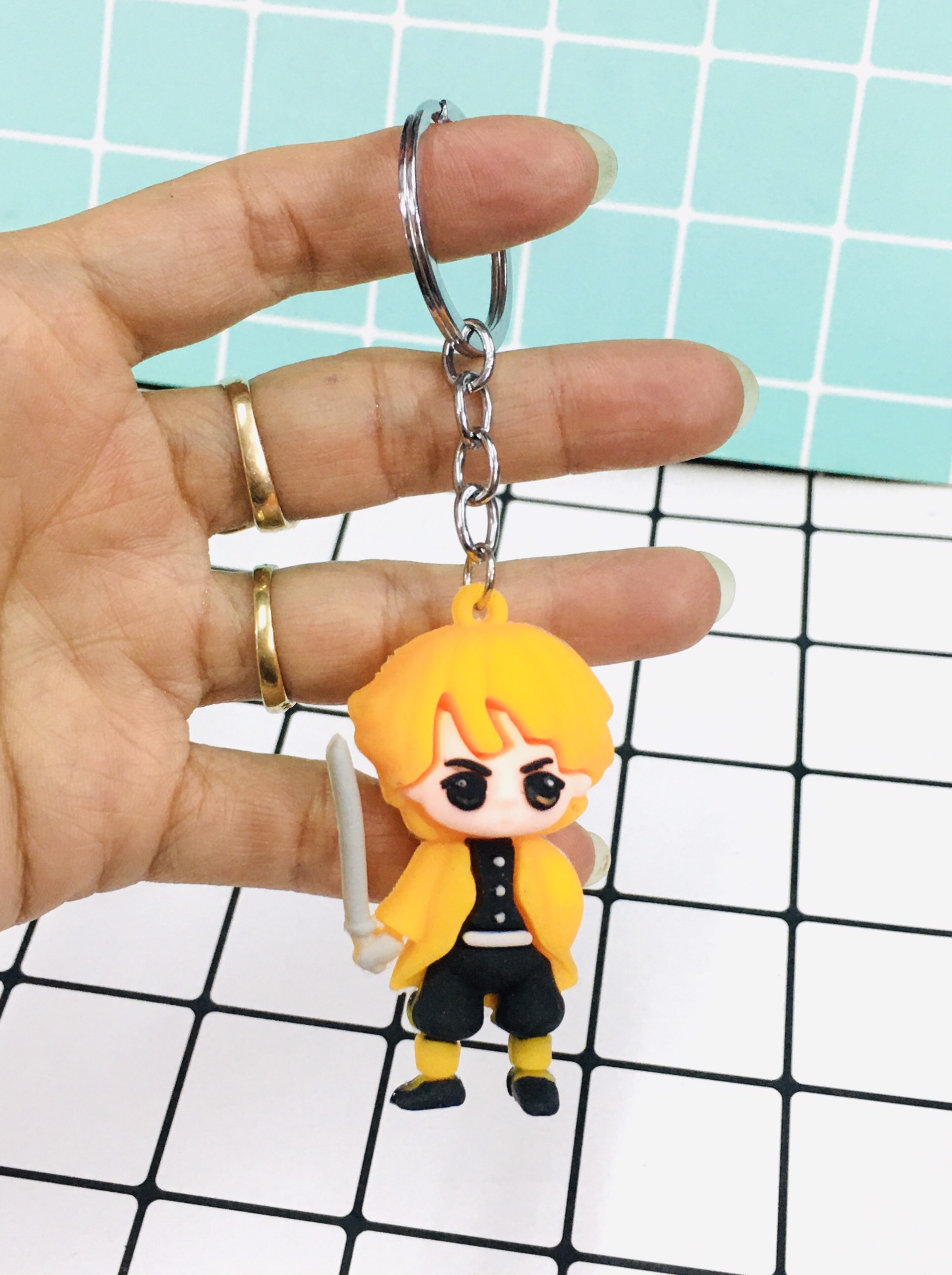 Set 3 móc khóa tượng Thanh gươm diệt quỷ Kimetsu No Yaiba