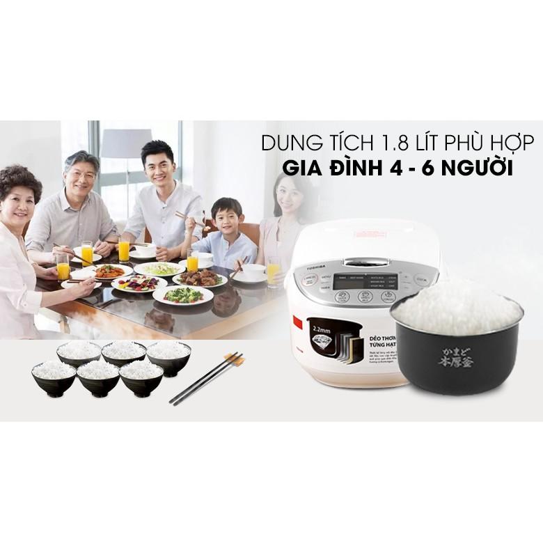 Nồi cơm điện tử Toshiba 1.8 lít RC-18DH2PV(W)- Hàng Chính Hãng - Chỉ Giao tại TPHCM