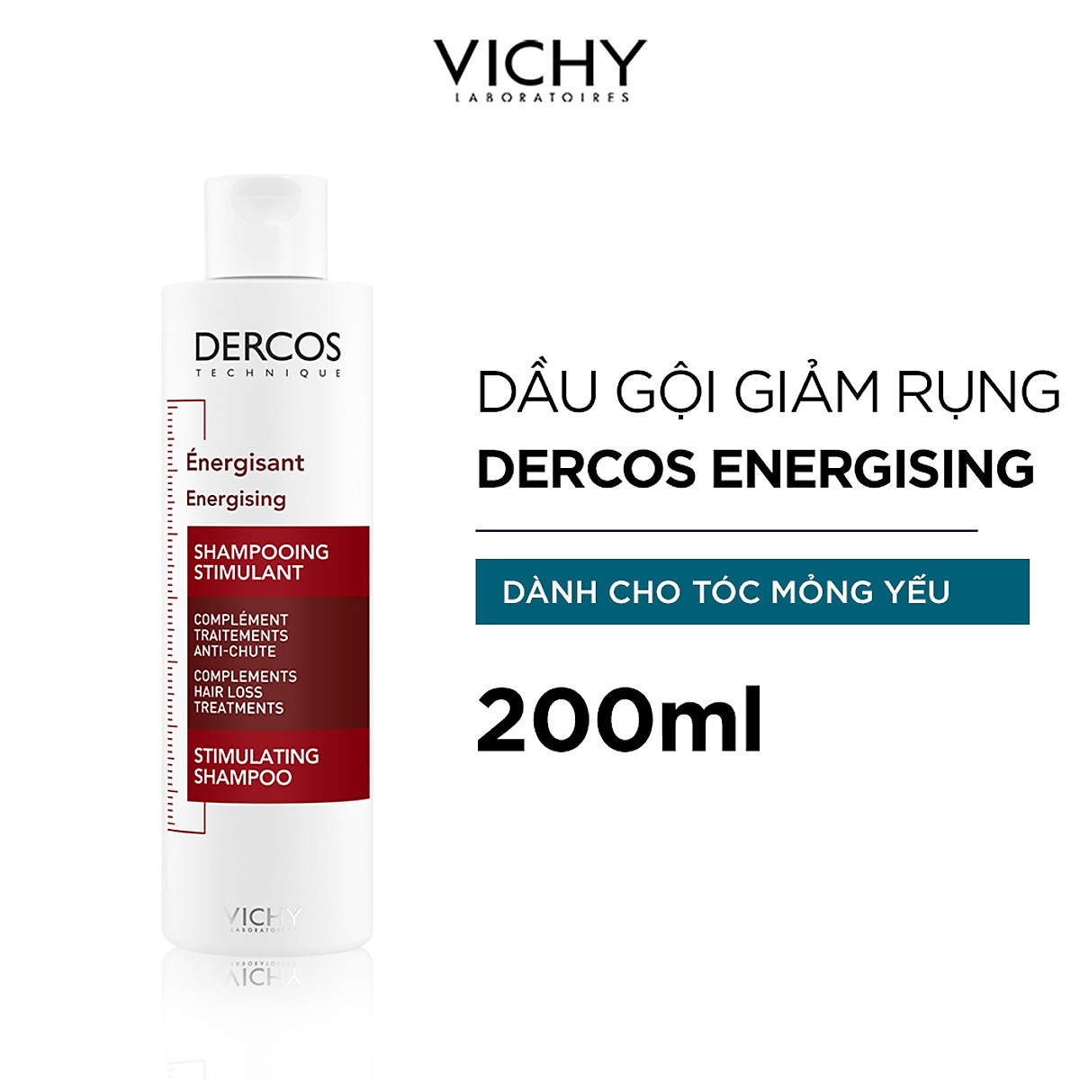 Dầu Gội Tăng Cường Dưỡng Chất Giảm Rụng Tóc VICHY Dercos Energizing Shampoo 200ml + Quà Tặng