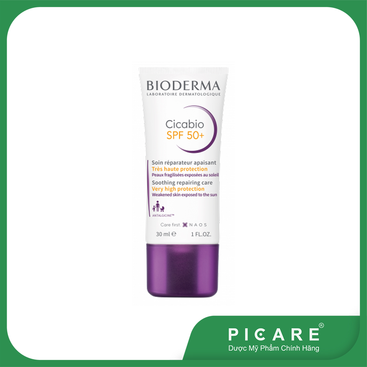 Kem Chống Nắng Phục Hồi Da Tổn Thương Và Hạn Chế Tăng Sắc Tố Sau Viêm Bioderma Cicabio Creme Spf50+ 30ml