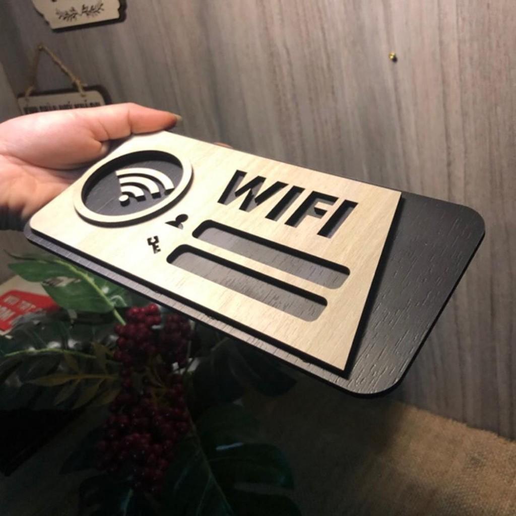 Tranh gỗ treo tường_Bảng gỗ trang trí wifi password F02_CRN_01 WoodLaserDecor