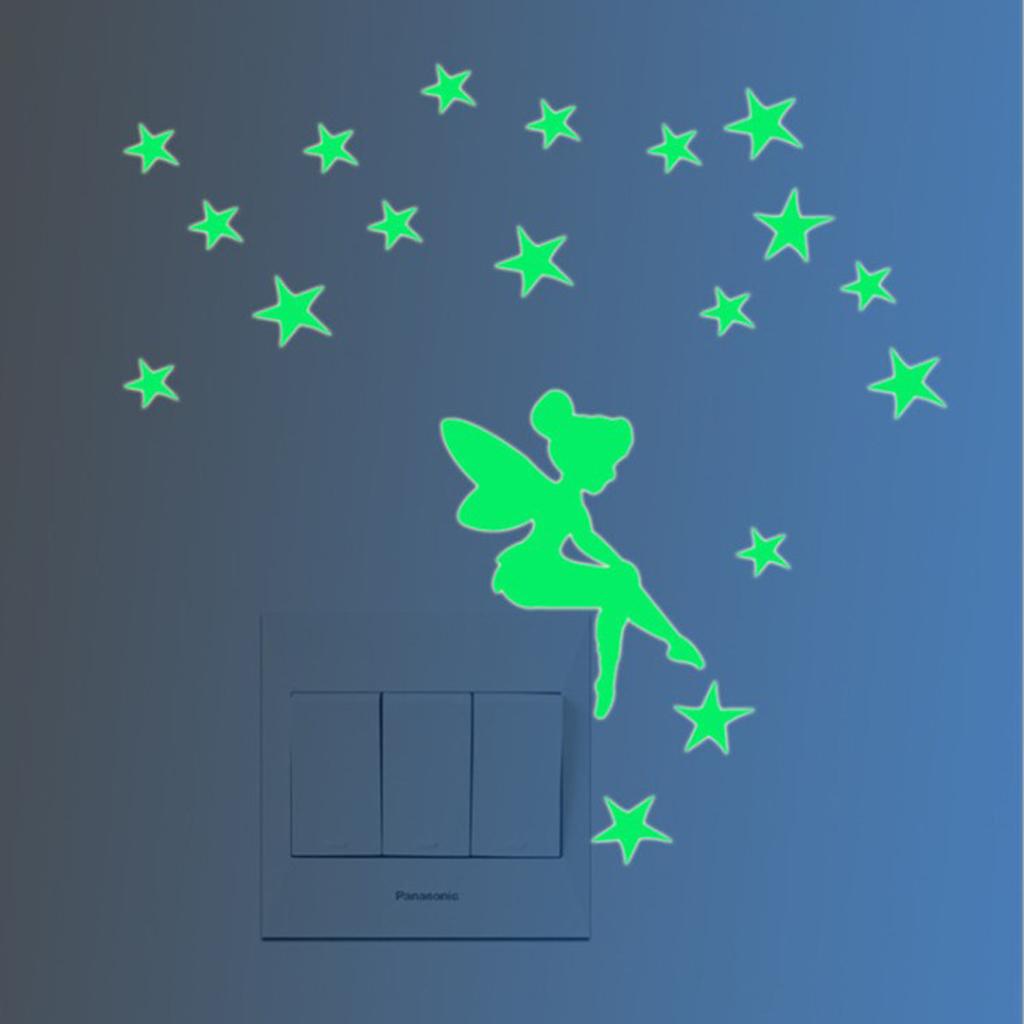 Home Switch Cover Wall Light Socket Glow in the Dark Stickers Decor Stars
