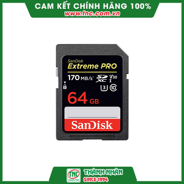 Thẻ nhớ SDHC 64GB Sandisk Extreme Pro (SDSDXXY-064G-GN4IN)- Hàng chính hãng