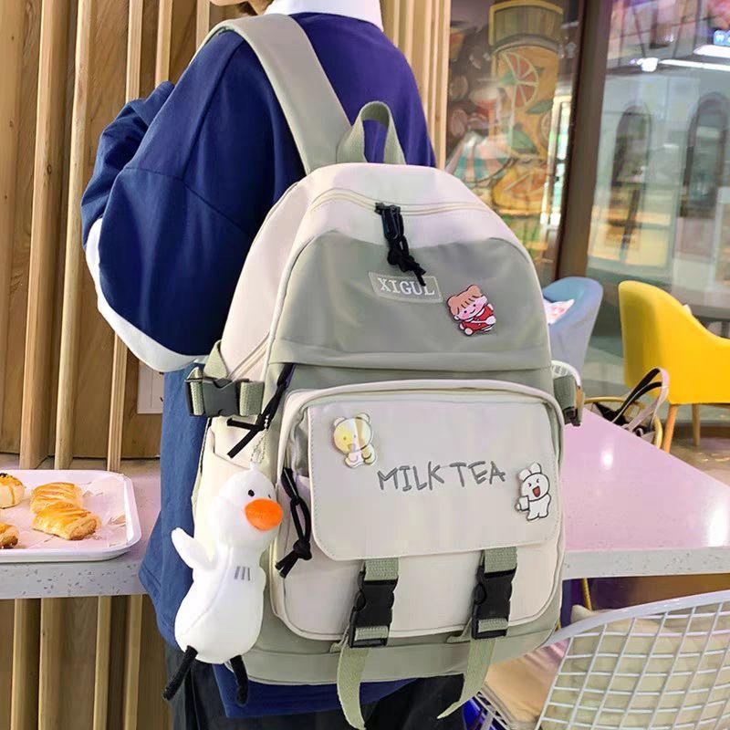 Balo thời trang nam nữ Milk Tea Ulzzang laptop đi học , đi chơi Nữ