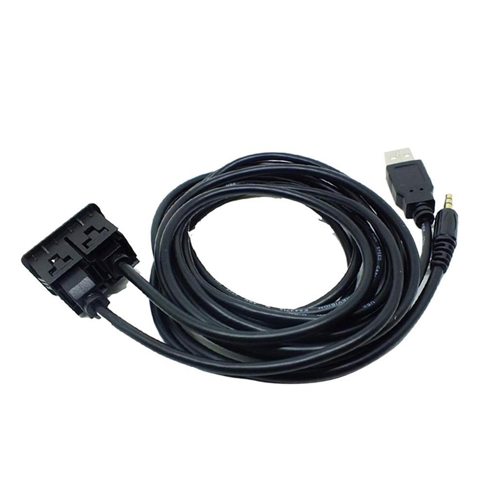 Car Audio  Flush Mount USB 3.5mm AUX Male Mounting Adapter Panel Input