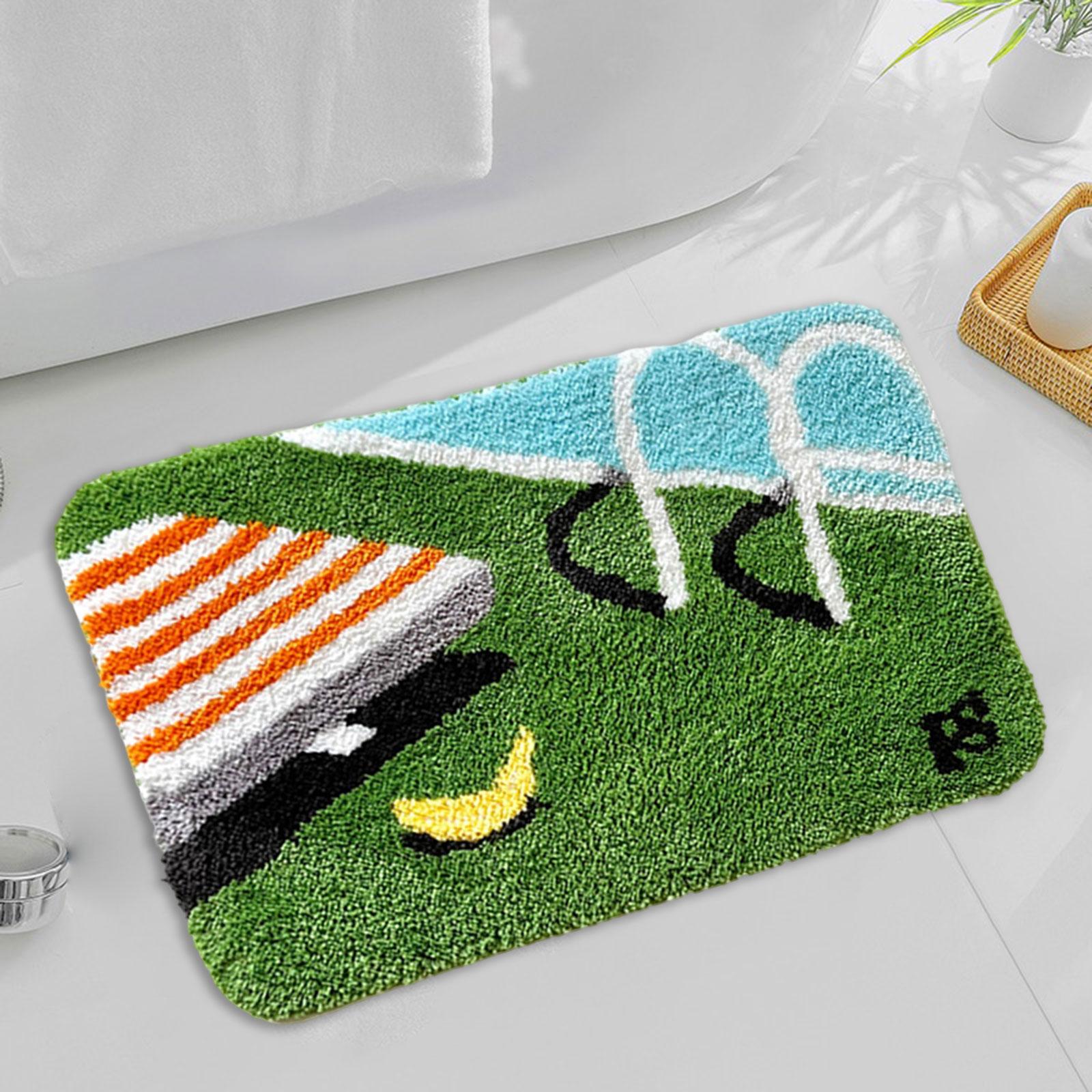 Bath Mat Floor Mat Front Door Mat Flocked Foot Pad Non Slip Water Absorbing Floor Bathmat Modern Bathroom Rug Bath Shower Mat