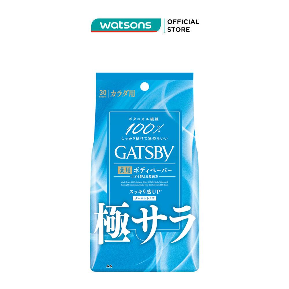 Khăn Ướt Gatsby Khử Mùi & Làm Sạch Cơ Thể Cool Citrus Z 30 Tờ