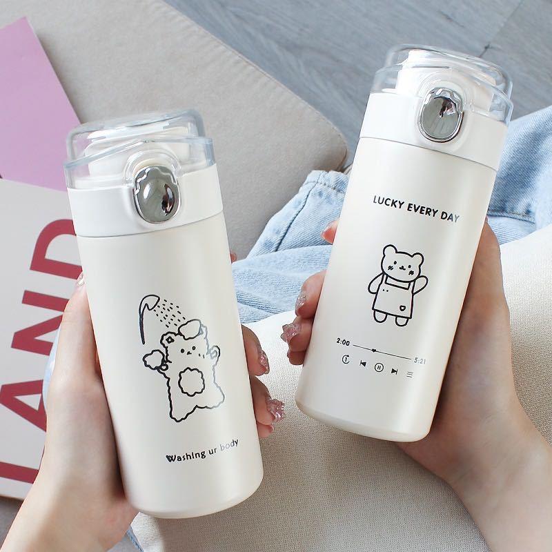 300Ml Hoạt Hình Du Lịch Di Động Chân Không Giữ Nhiệt Bình Sữa Bình Dành Cho Trẻ Em Học Sinh Bé Trai Gái Quà Tặng Sáng Tạo