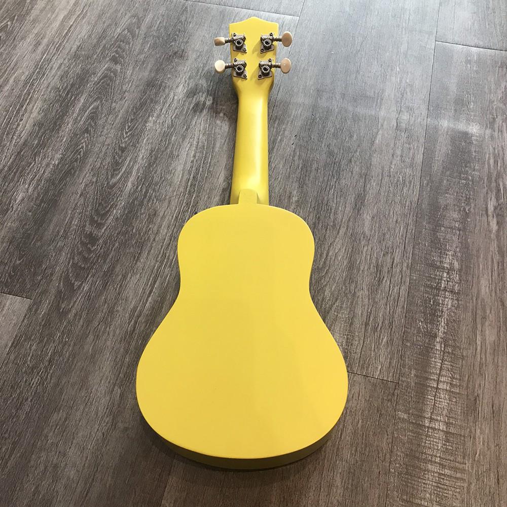 Đàn ukulele size 21 soprano sơn màu vàng cho người mới tập - Tặng 4 phụ kiện