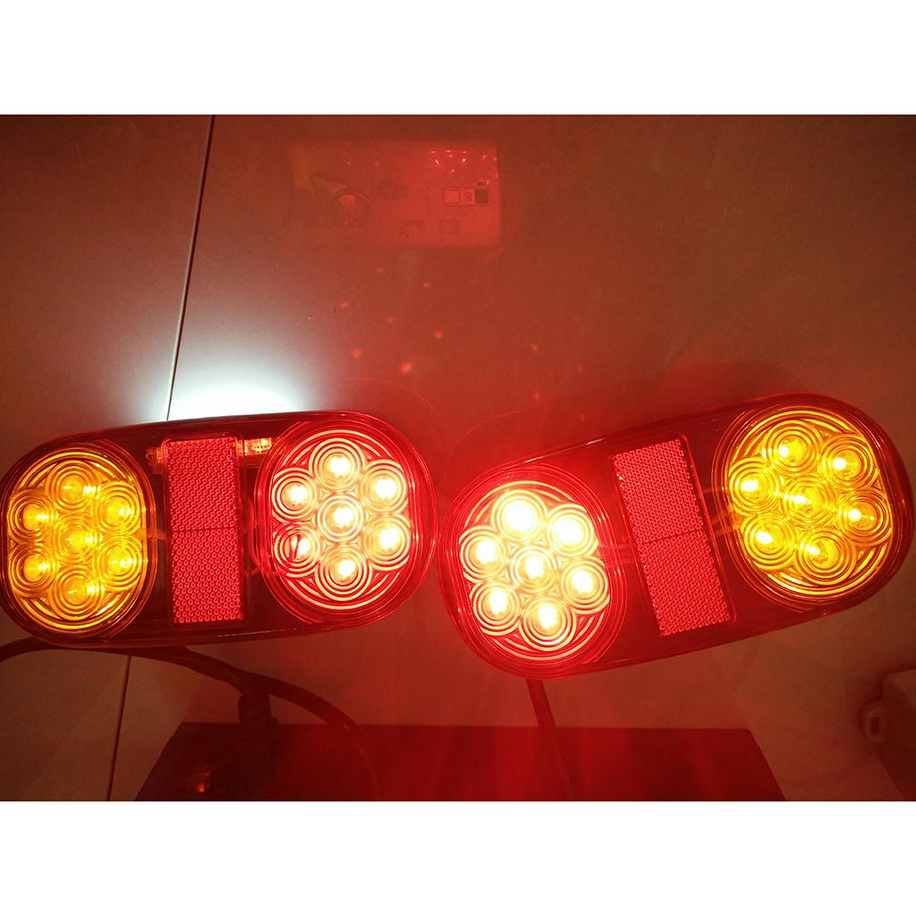 2pcs Universal Truck LED Sealed Stop/Turn/Tail Light Marine Waterproof