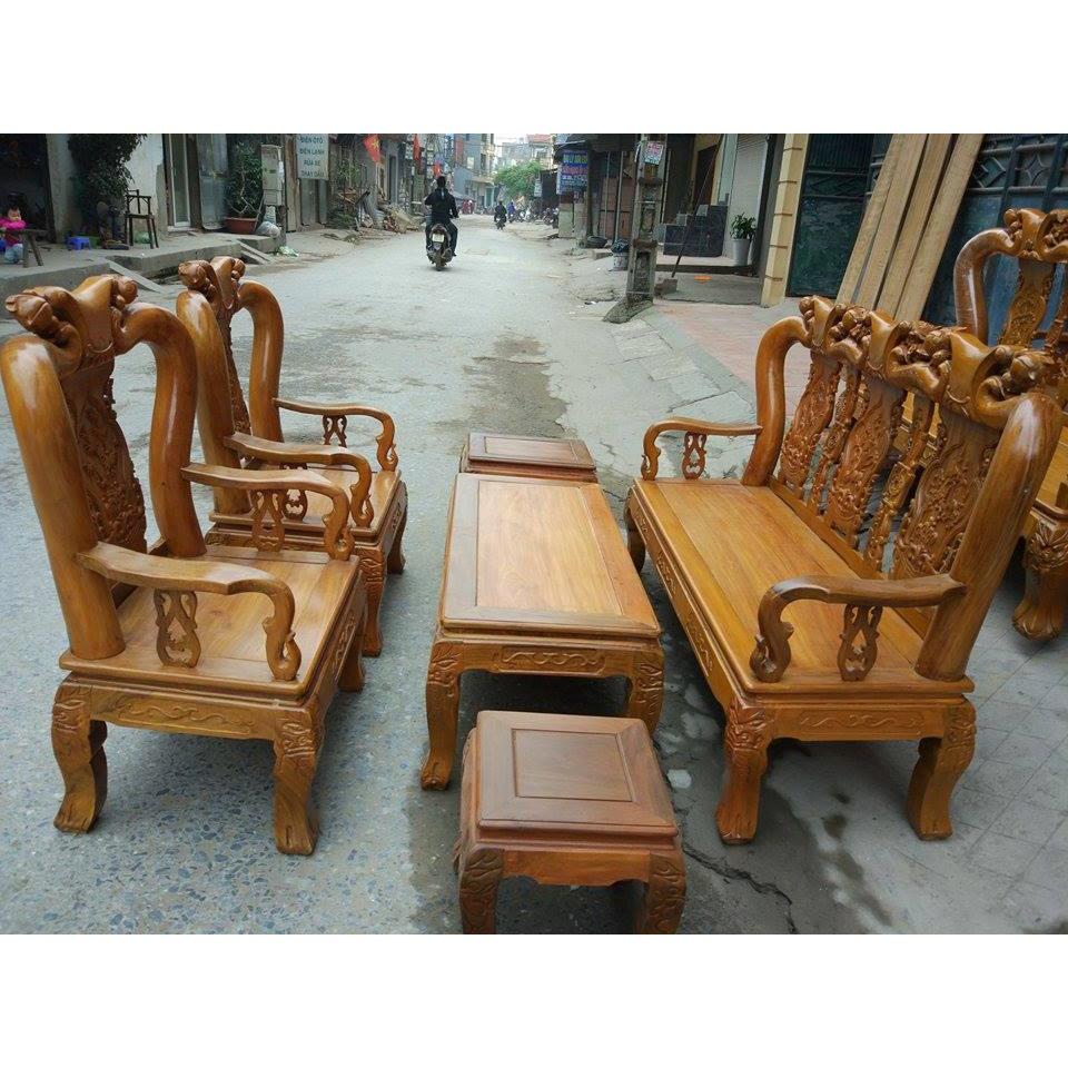 bộ bàn ghế Minh Quốc Đào tay 12 gỗ sồi Nga