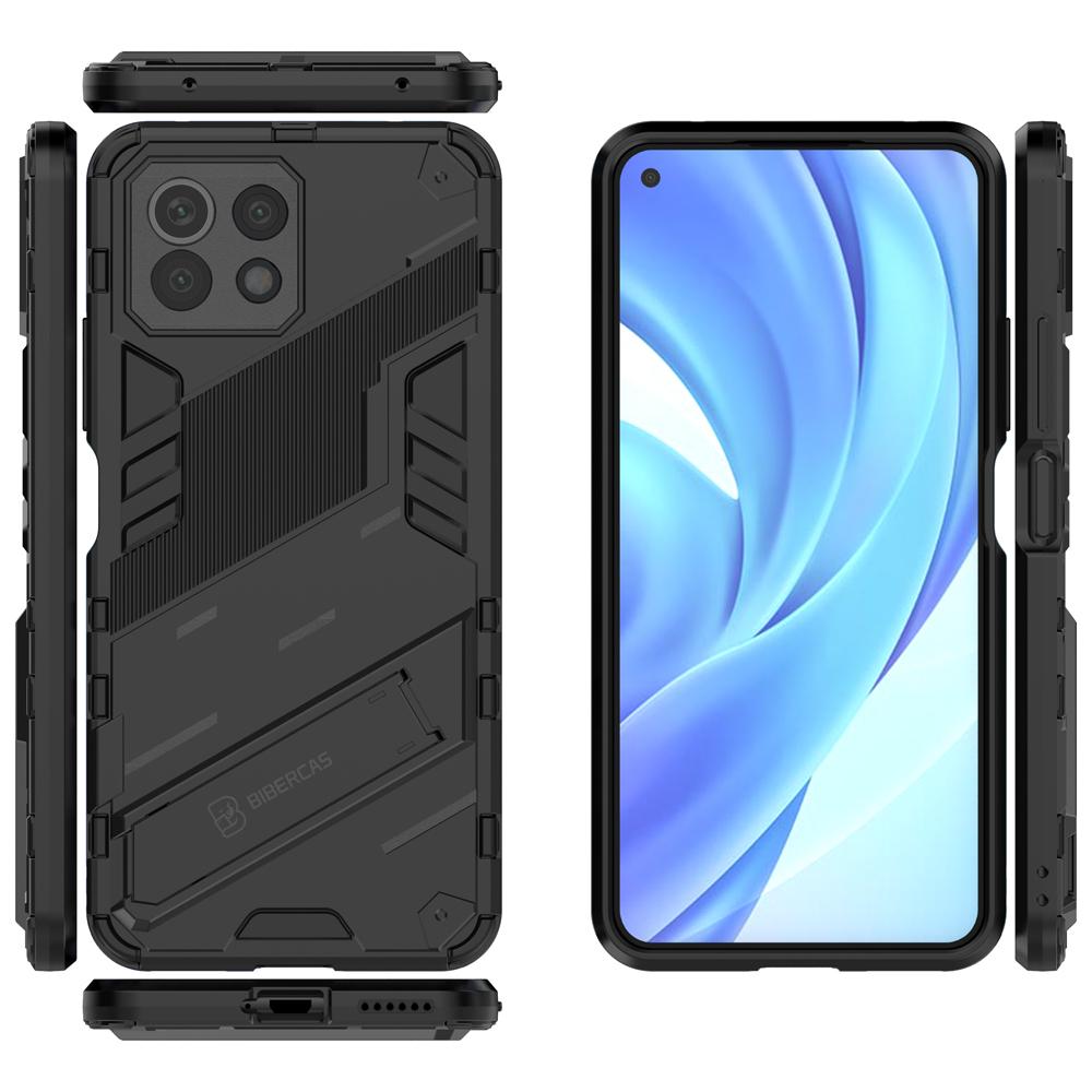 Ốp lưng cho Xiaomi 11 Lite, Ốp chống sốc Iron Man PUNK cao cấp kèm giá đỡ cho Xiaomi 11 Lite 5G NE