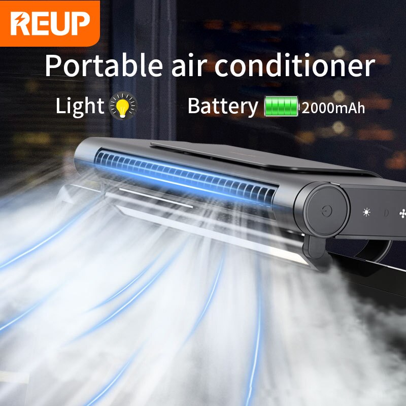 Đèn treo màn hình 3 tông màu điều chỉnh độ sáng kiêm quạt làm mát Portable Air Conditioner 2000mAh
