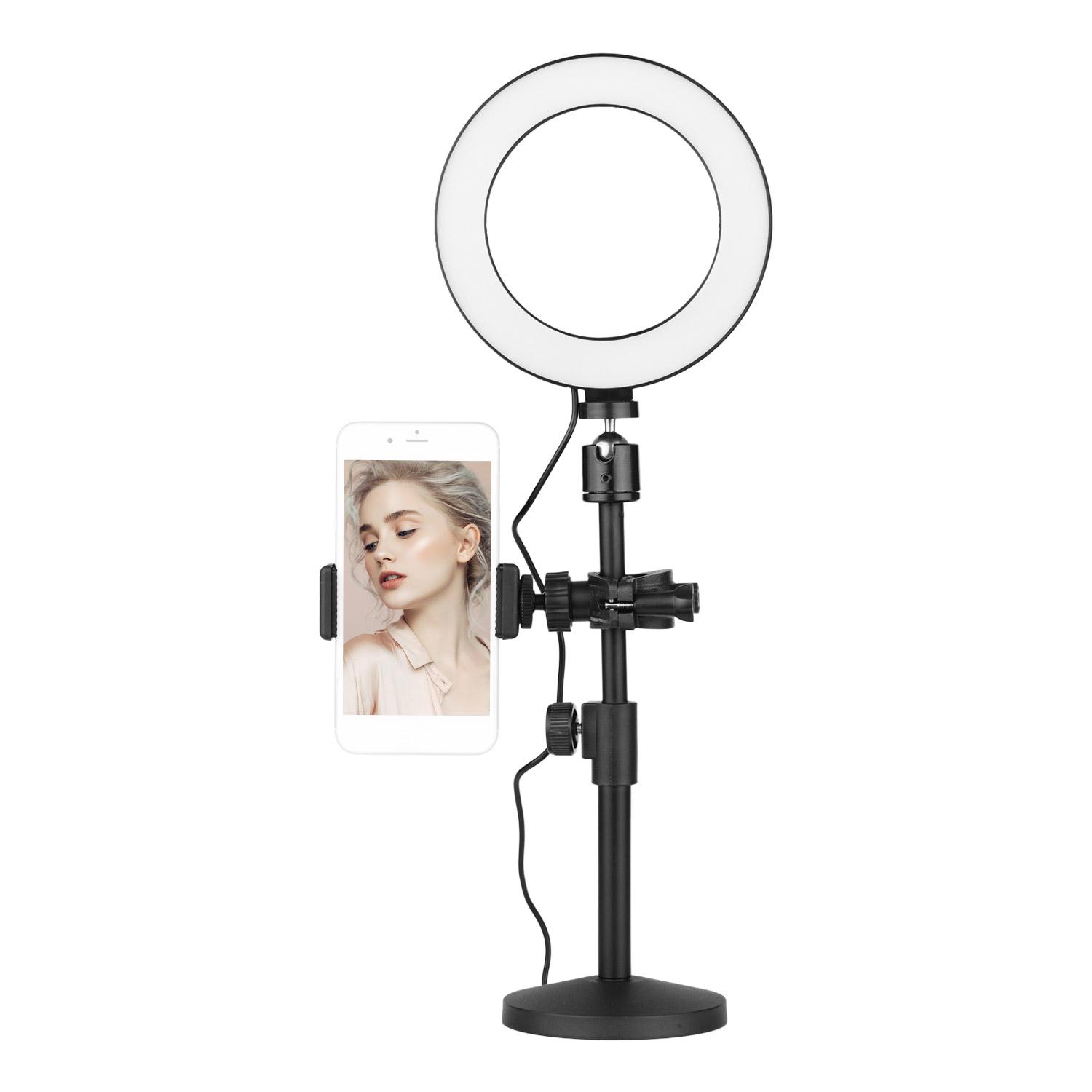 Bộ đèn LED vòng để bàn có thể thay đổi màu 16cm với đầu bóng nhỏ Hỗ trợ