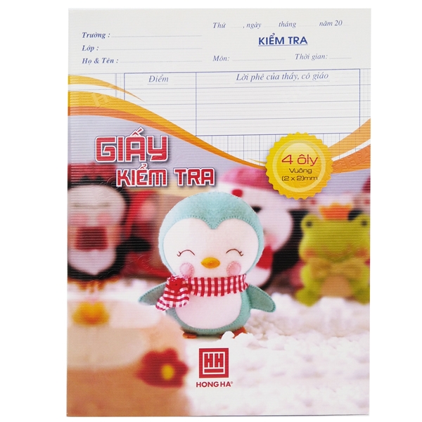 Bộ 3 Tập Kiểm Tra Hồng Hà 4 Ôly 80 Trang 4923 - Mẫu 1