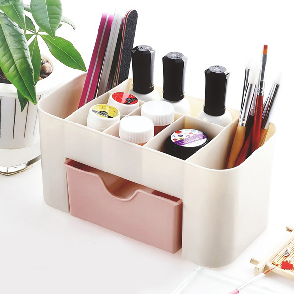 Kệ Nhựa Mỹ Phẩm Có Ngăn Kéo Tiện Dụng, Khay Đựng Đồ Nhiều Ngăn, Khay Đựng Dụng Cụ Học Tập - PucaMart