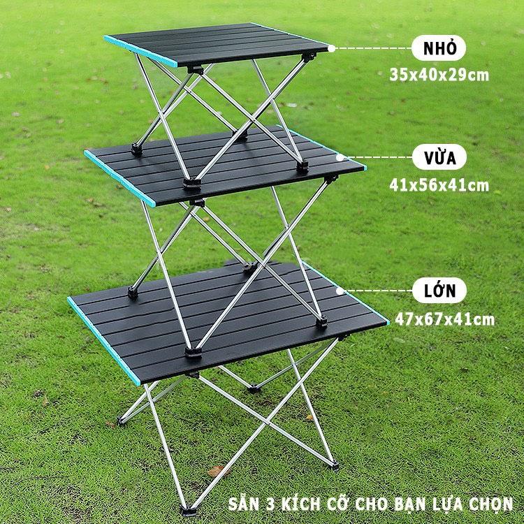 Bàn dã ngoại xếp gọn picnic du lịch gấp gọn bằng hợp kim nhôm nhẹ, gấp gọn, chắc chắn, độ bền cao.