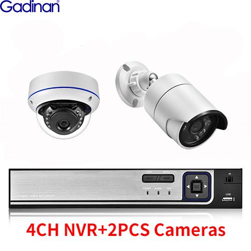 Gadinan 8MP Ultra HD POE Network Video Systemance Hệ thống bảo mật 4K Máy ảnh bảo mật 4CH 8CH NVR Dome Bullet CCTV KIT AUDIO SET