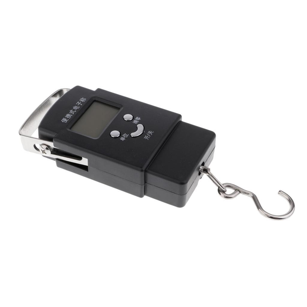 110lb/50kg LCD Display Electronic Balance Digital Fishing Luggage Weight Hanging Hook Scale, 2 AAA Batteries Included