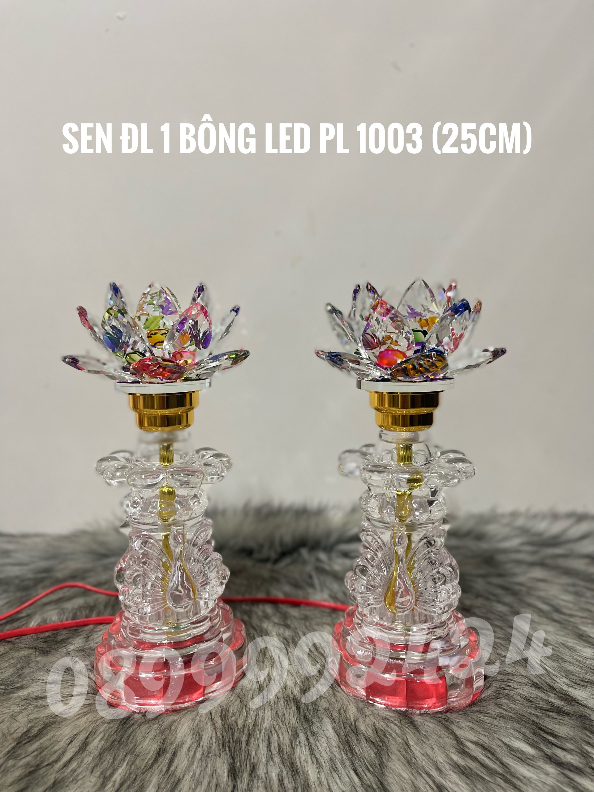 ĐÈN THỜ PHA LÊ CAO CẤP 1003 (25CM) GIÁ BÁN 1 CẶP