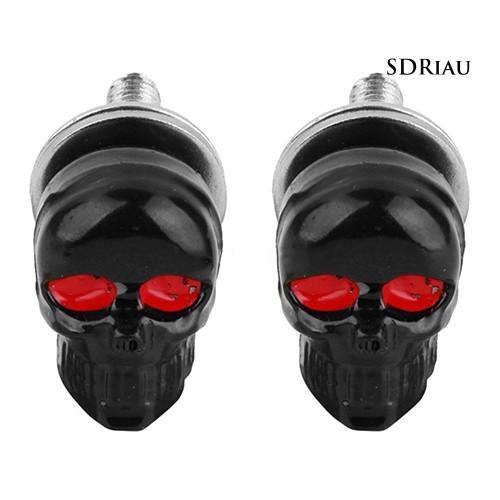 1 Cặp Ốc Vít Hình Đầu Lâu Gắn Biển Số Xe Hơi / Mô Tô