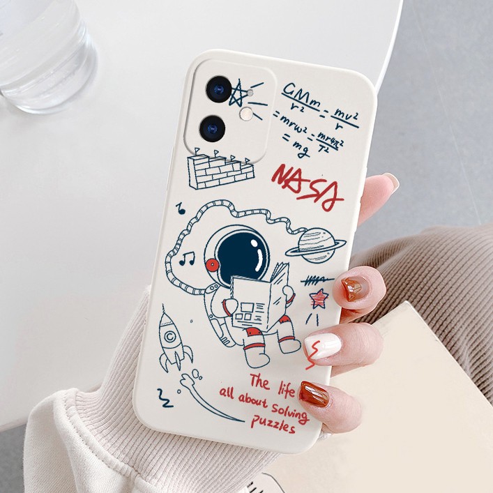 Ốp Lưng Cạnh Vuông Nasa Kem Dành Cho iPhone 6 / 6 Plus / 7 / 7 Plus / 8 / 8 Plus / X / Xs / Xs Max / 11 / 11 Pro / 11 Pro Max / 12 / 12 Pro / 12 Pro Max