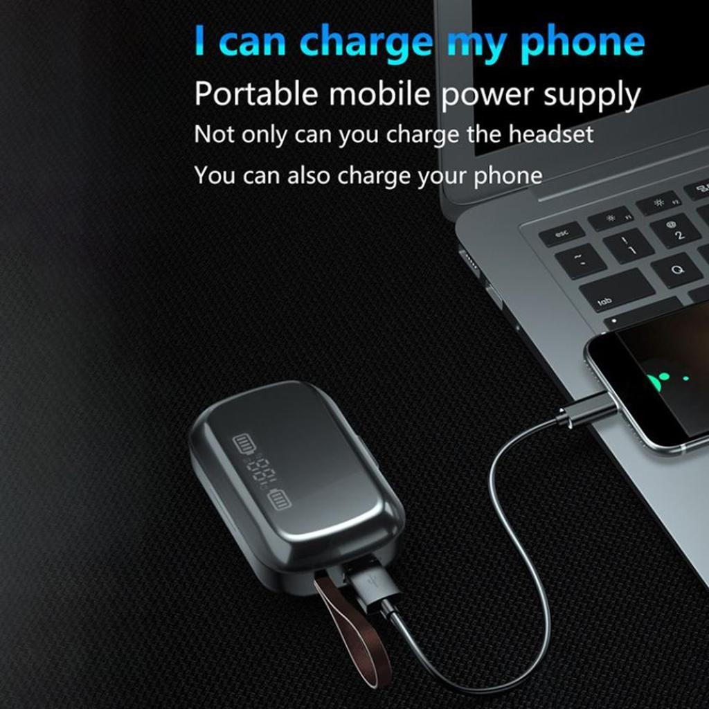 Bluetooth V5.1 Earphone Mini Wireless Sport Stereo Headset Flashlight