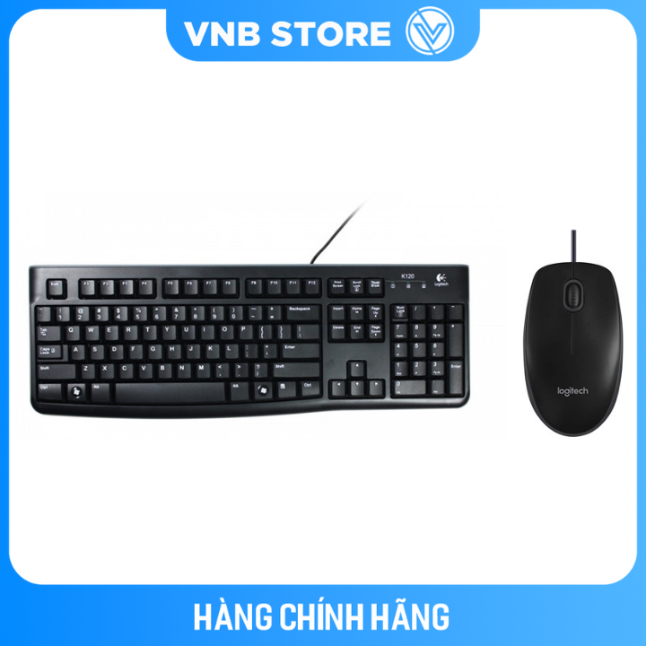 Bộ bàn phím và chuột máy tính có dây Logitech B100/ K120- Hàng chính hãng