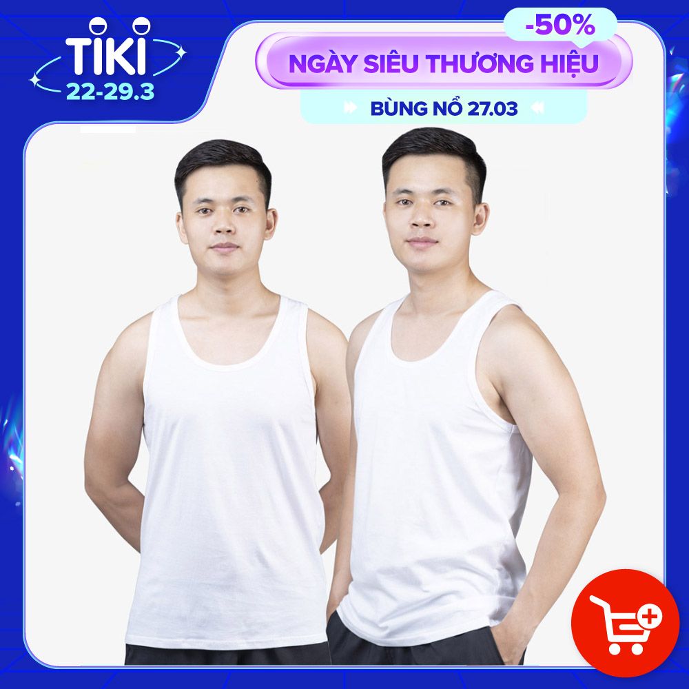 Combo 2 áo ba lỗ nam, áo 3 lỗ nam, sợi cotton mềm mịn, thấm hút mồ hôi tốt, thoáng mát, mặc thoải mái JAMANO