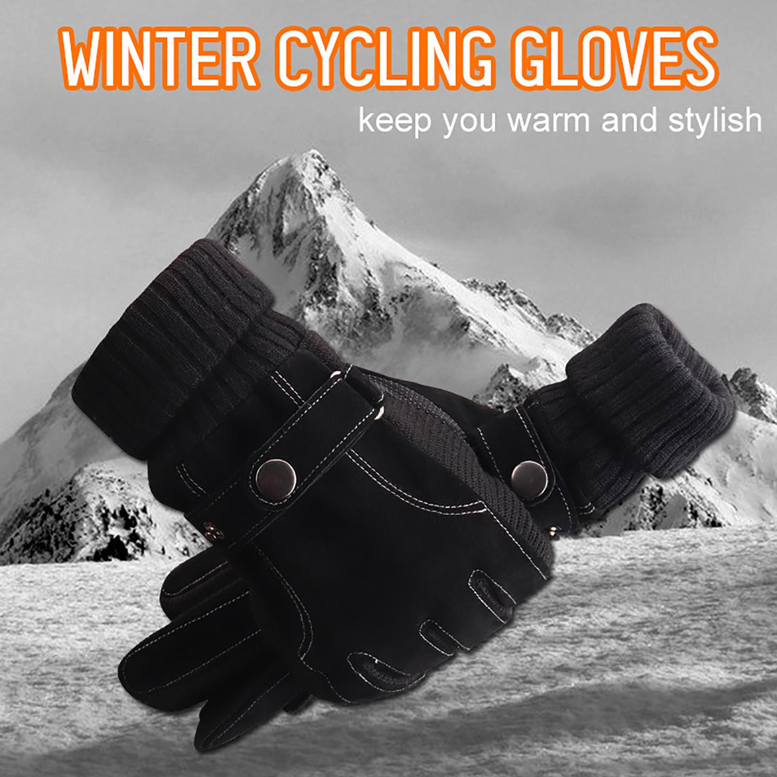 Găng tay bằng lông cừu, có thể chạm màn hình cảm ứng dùng trong mùa đông, hoạt động thể thao như đạp xe, trượt tuyết
