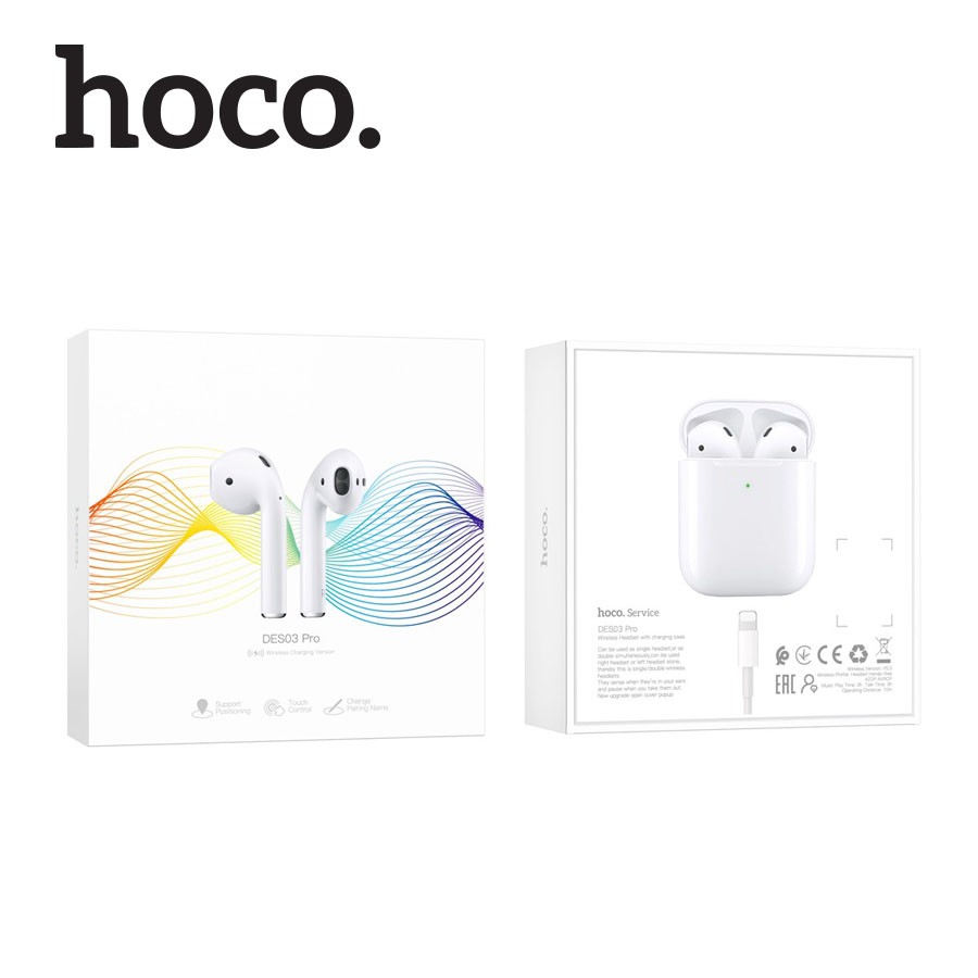 Tai nghe Không Dây Dành Cho Hoco DES03 Pro TWS Wireless, Bluetooth 5.0, Âm Thanh Rõ Nét, Độ Trễ Thấp, Chất Liệu ABS Cao Cấp - Hàng Chính Hãng.