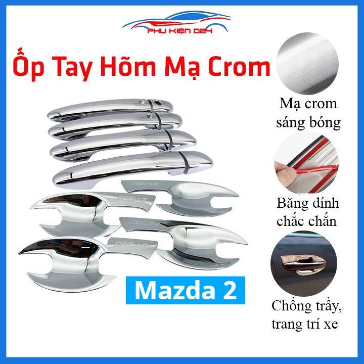 Ốp tay hõm mạ crom Mazda 2 sáng bóng chống trầy bảo vệ cửa xe ô tô
