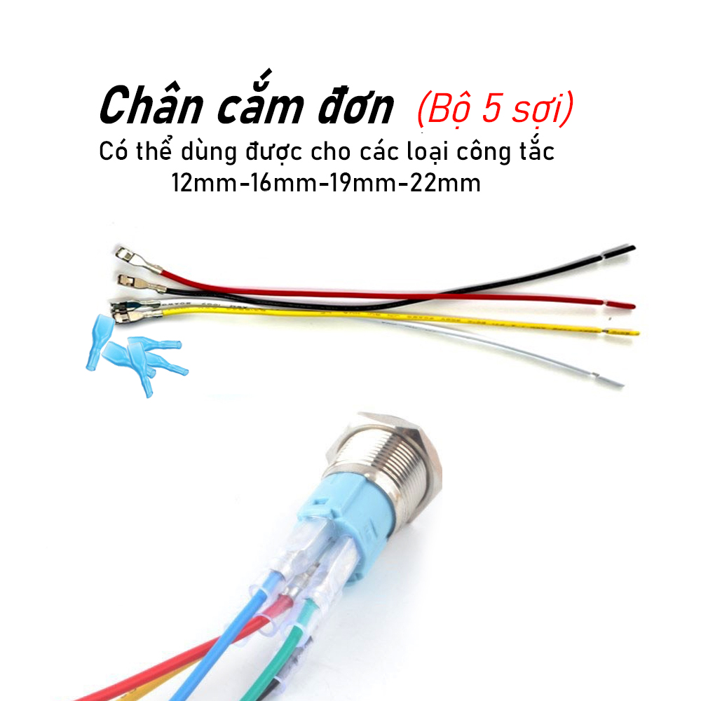 Chân Jack nối tiếp điện Nút nhấn công tắc LED 12mm 16mm 19mm 22mm