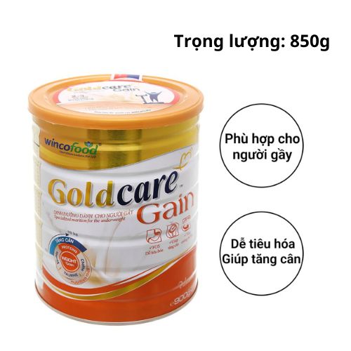 Sữa bột Wincofood Goldcare Gain: dinh dưỡng thích hợp cho mọi đối tượng và trẻ em từ 1 tuổi trở lên giúp tăng cân hiệu quả