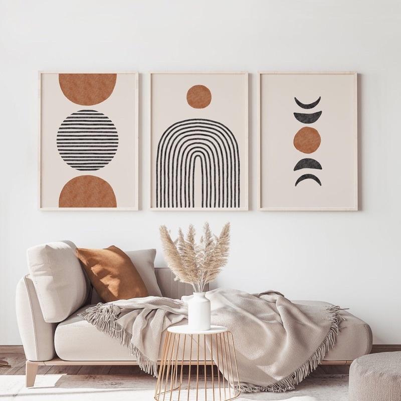 Bộ tranh 3 bức canvas hiện đại - trừu tượng