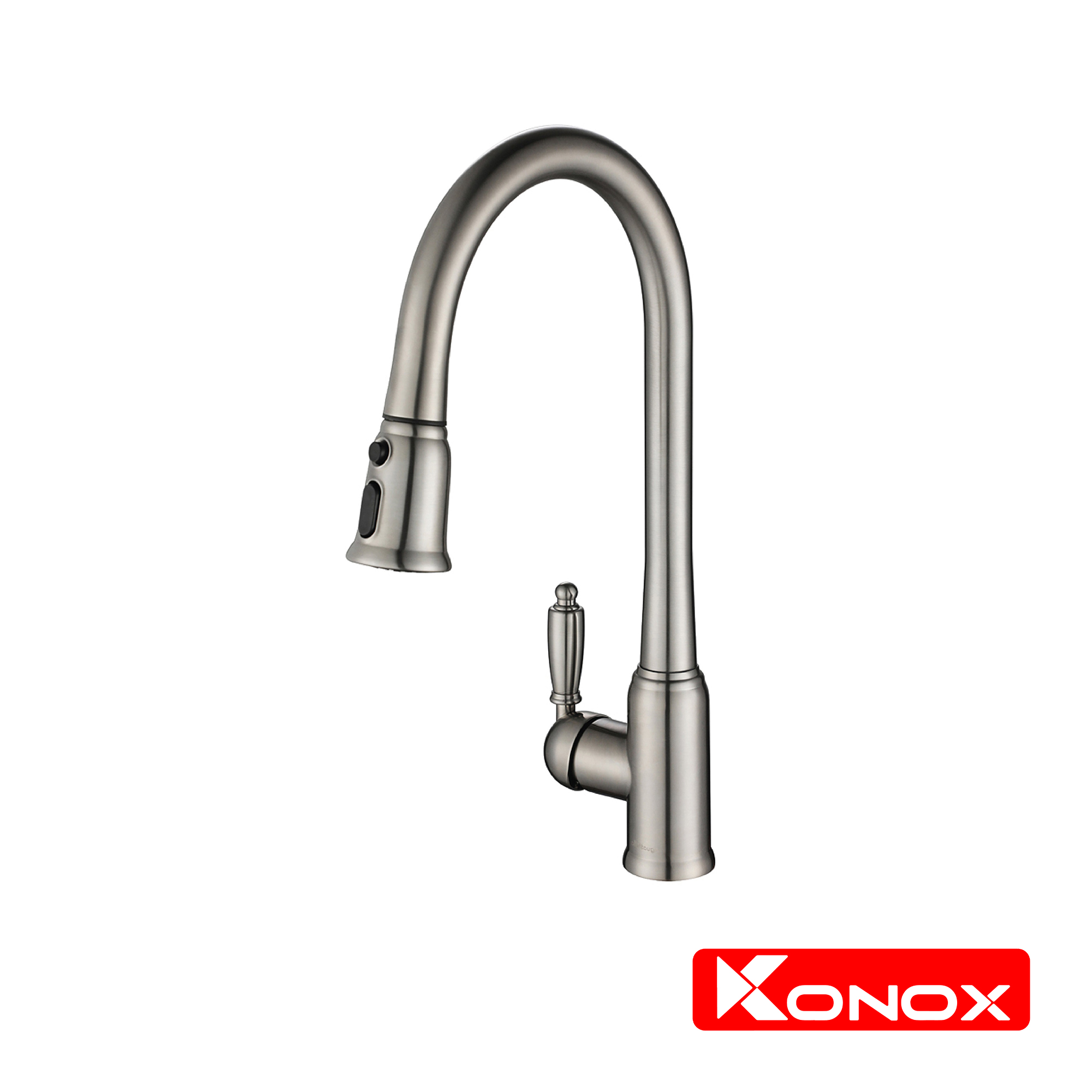 Vòi rửa bát rút dây Konox, Model KN1905, Inox 304AISI tiêu chuẩn châu Âu, mạ PVD 5 lớp sáng bóng, Hàng chính hãng