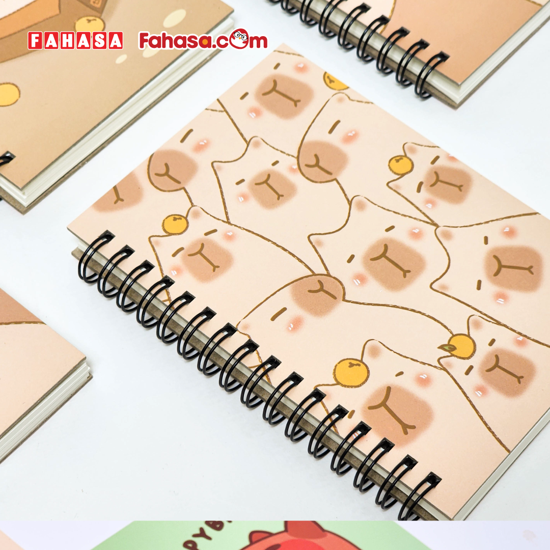 Sổ Lò Xo Bìa Bồi Friendly Ambassador Capybara V1 A6 - Không Kẻ - 160 Trang 80gsm - The Sun 01