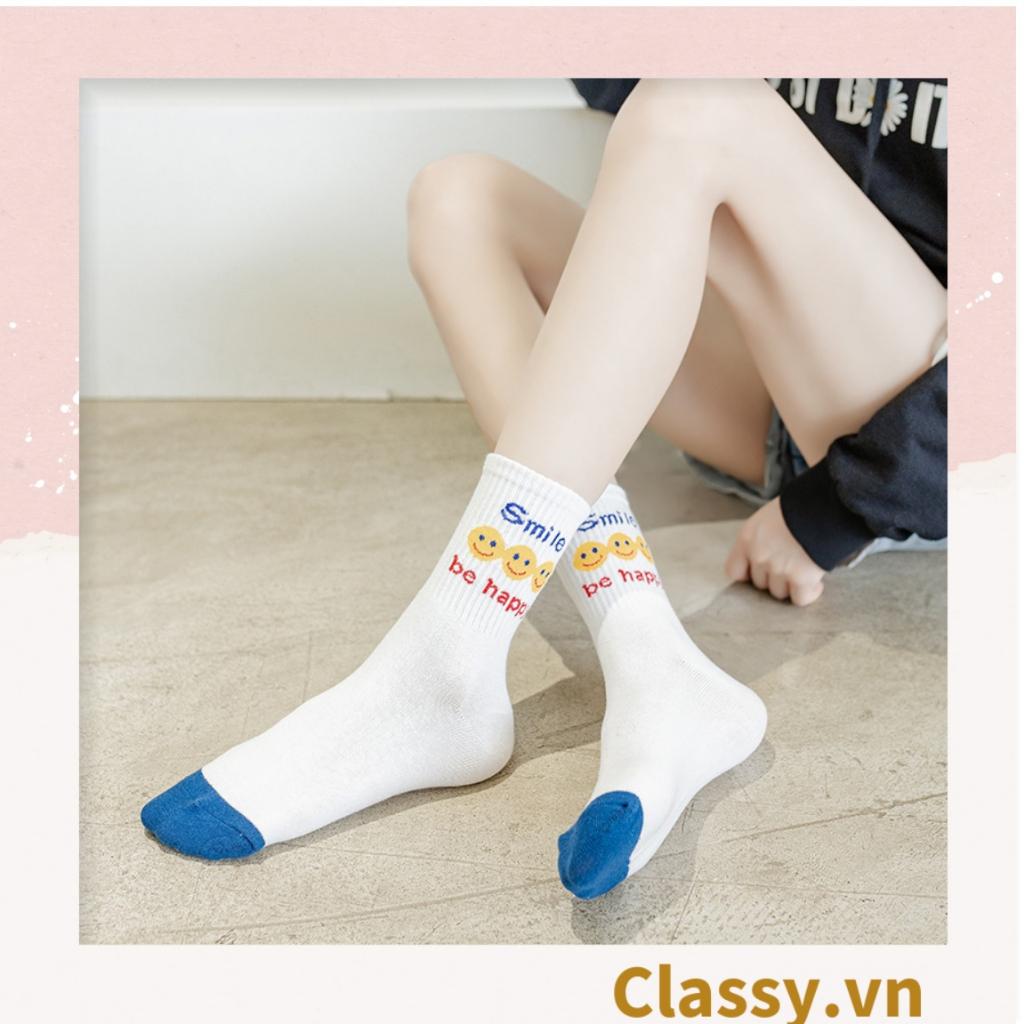 Tất cổ cao Classy,  vớ cổ cao ngày mới vui vẻ, chất cotton siêu êm chân G1349