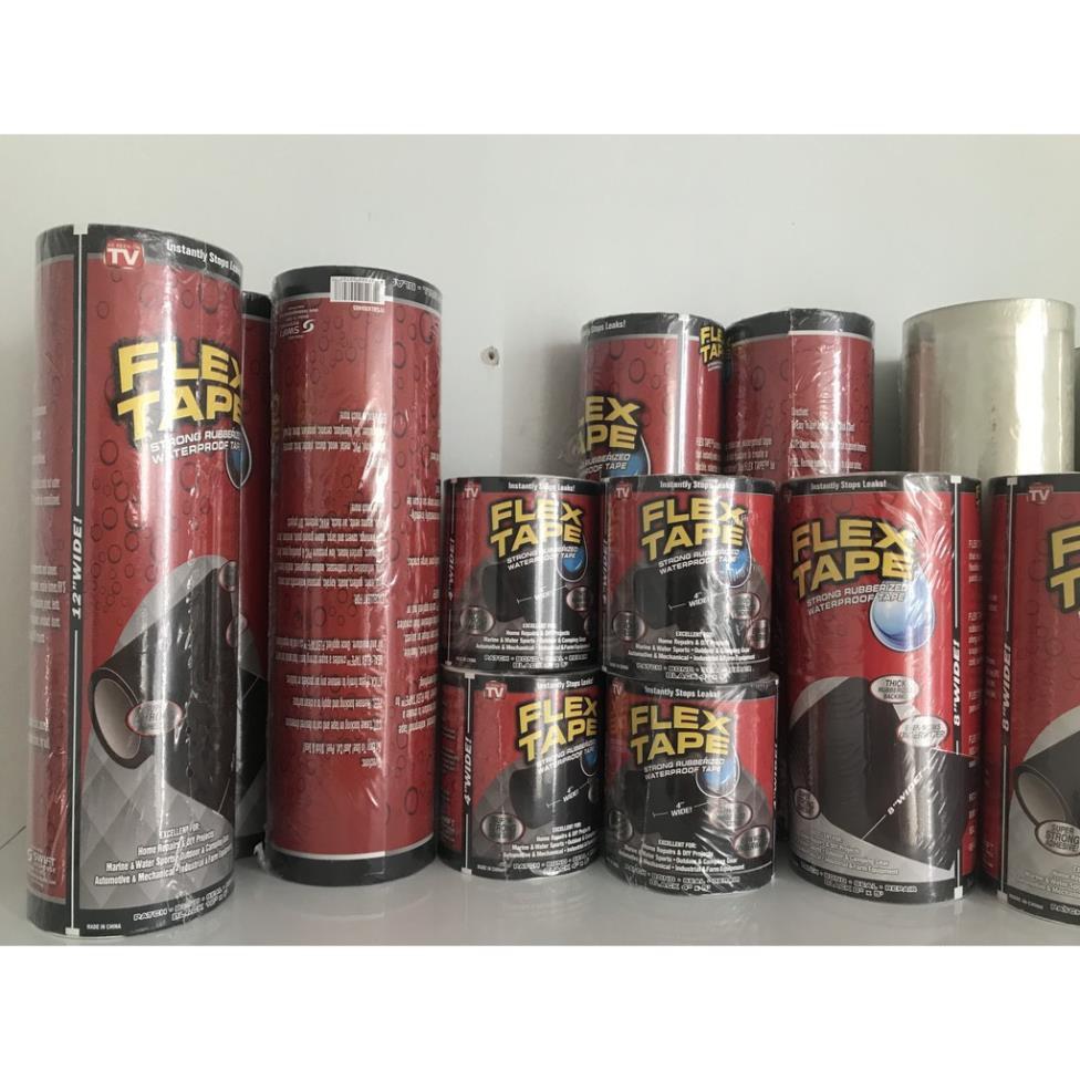 Dài 1.52m+ rộng 10cm - Băng keo FLEX TAPE dán vá màng bạt HDPE, dán mái tôn, vật liệu gia dụng, chống thấm nước