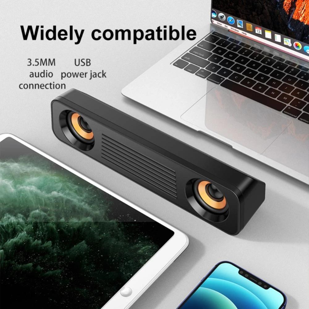 Loa USB Di Động Mini Có Dây Đầu Cắm 3.5Mm Loa Soundbar Surround Hộp Âm Thanh Máy Nghe Nhạc Cho Tivi Máy Tính Laptop Màu sắc: Đen