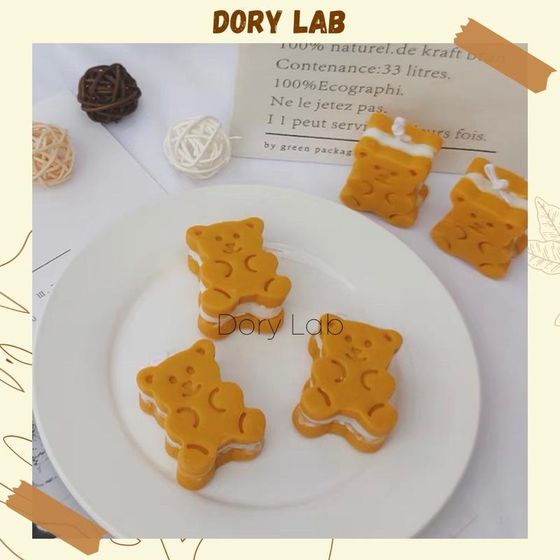 Nến Thơm Bánh Gấu Kẹp 3 Lớp Nhiều Màu Sắc, Phụ Kiện Decor - Dory Lab