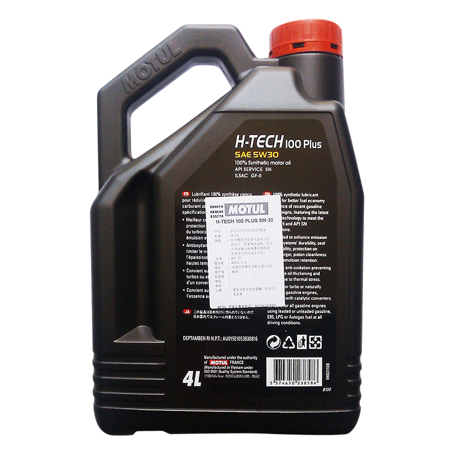 Nhớt Tổng Hợp Motul H-Tech 100 Plus 5W30 (4L)